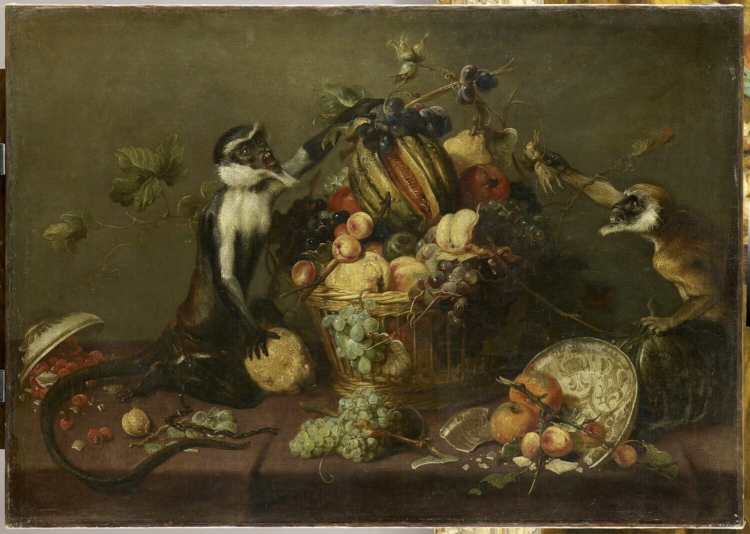 Natura morta con frutta e due scimmie - Louvre, Parigi